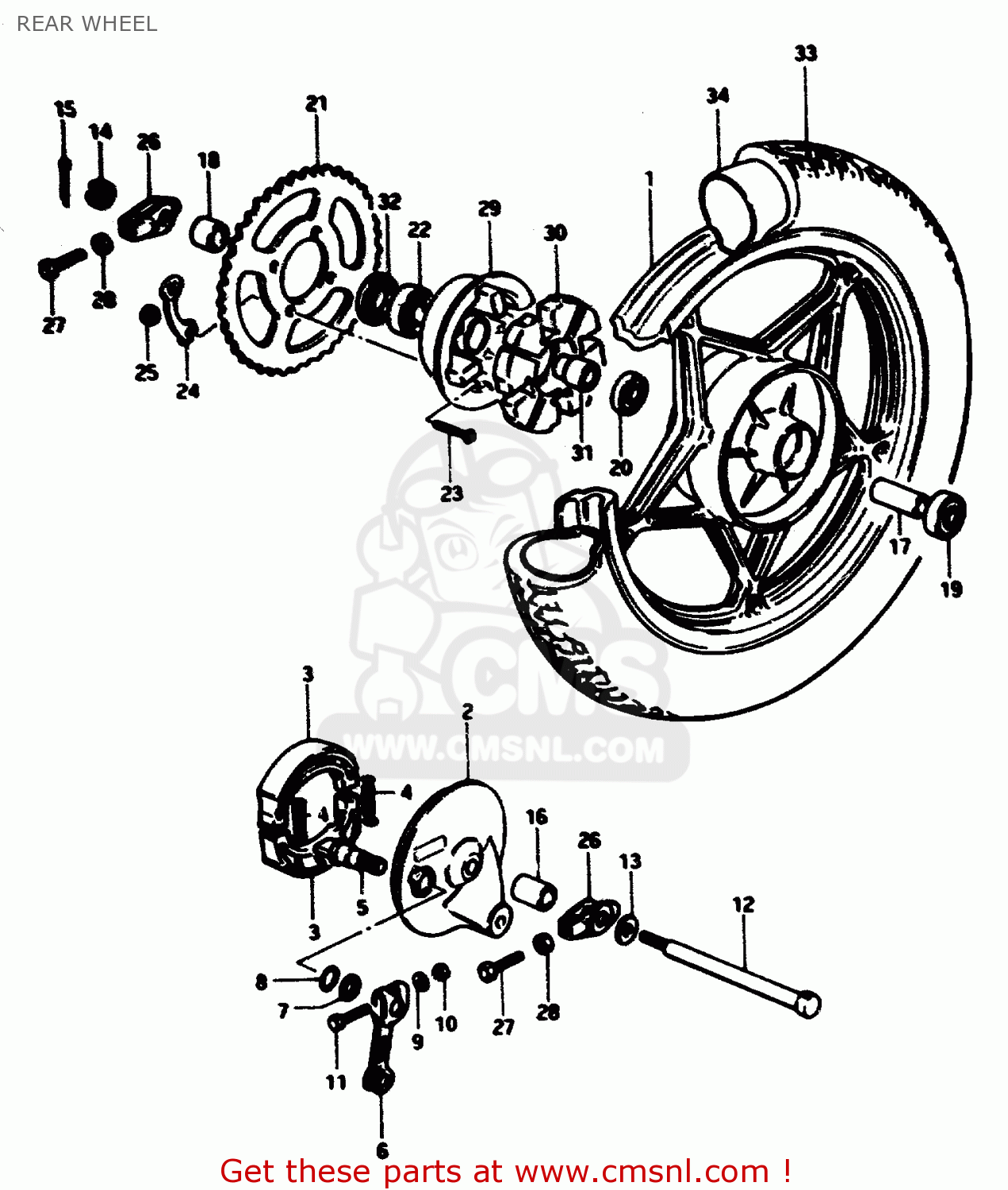 REAR WHEEL ZR50SLK 1981 (X) (E02 E21)