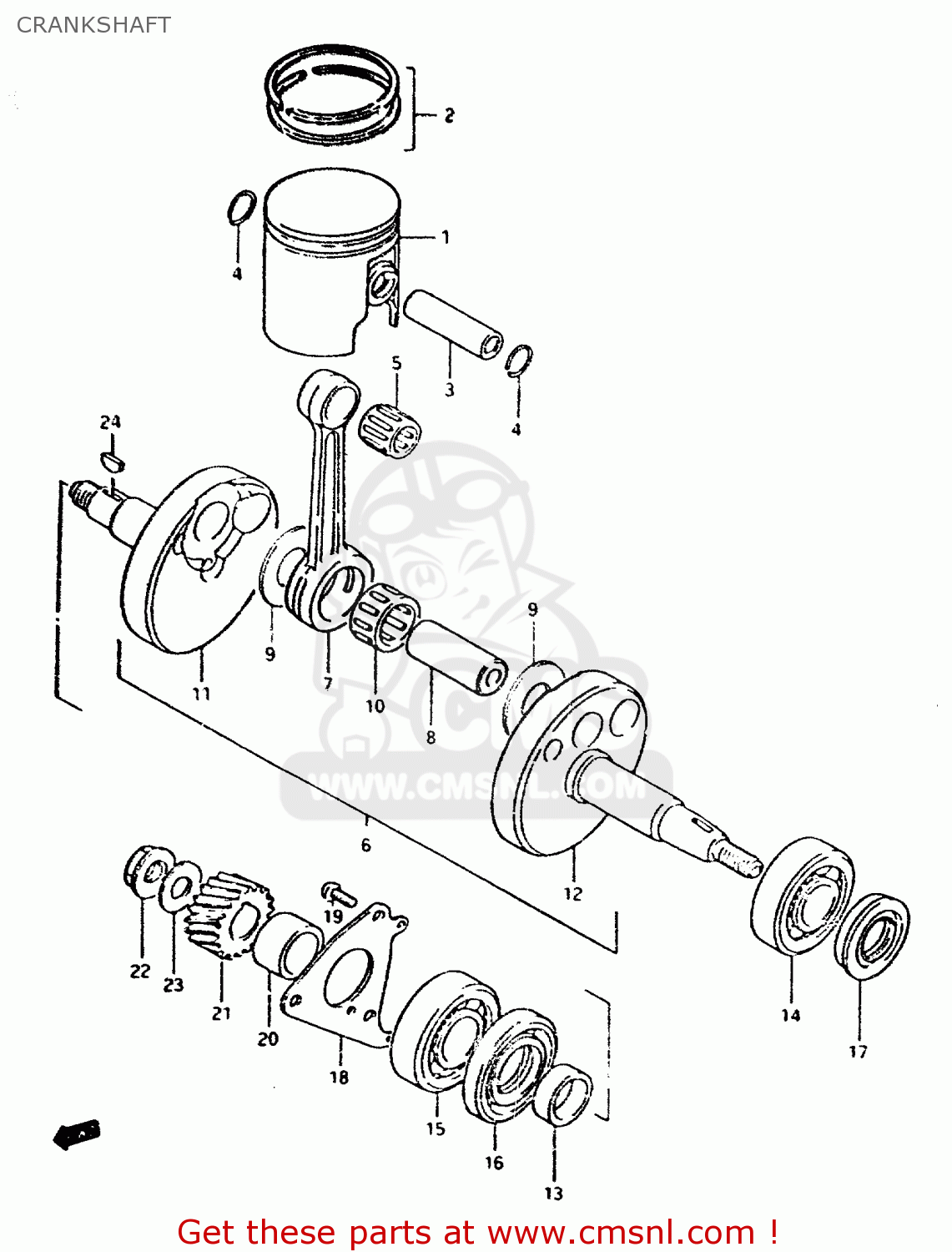 CRANKSHAFT ZR50SLK 1981 (X) (E02 E21)