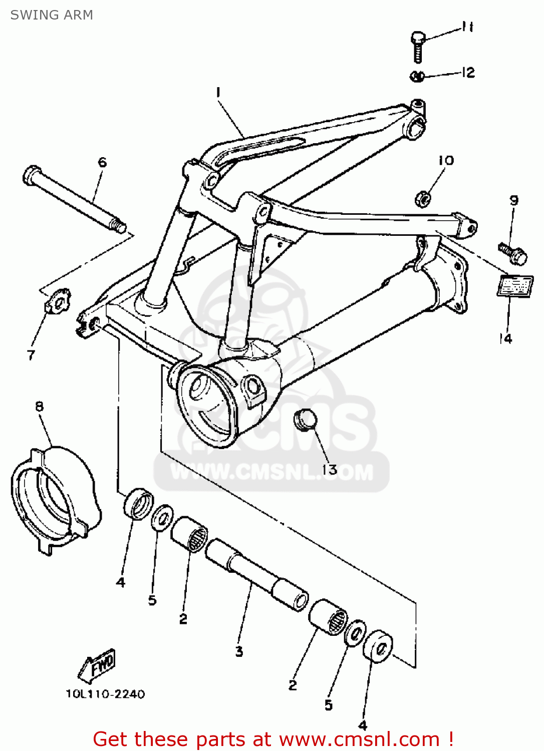 20X2214100 Shaft, Pivot Yamaha buy the 20X2214100 at CMSNL