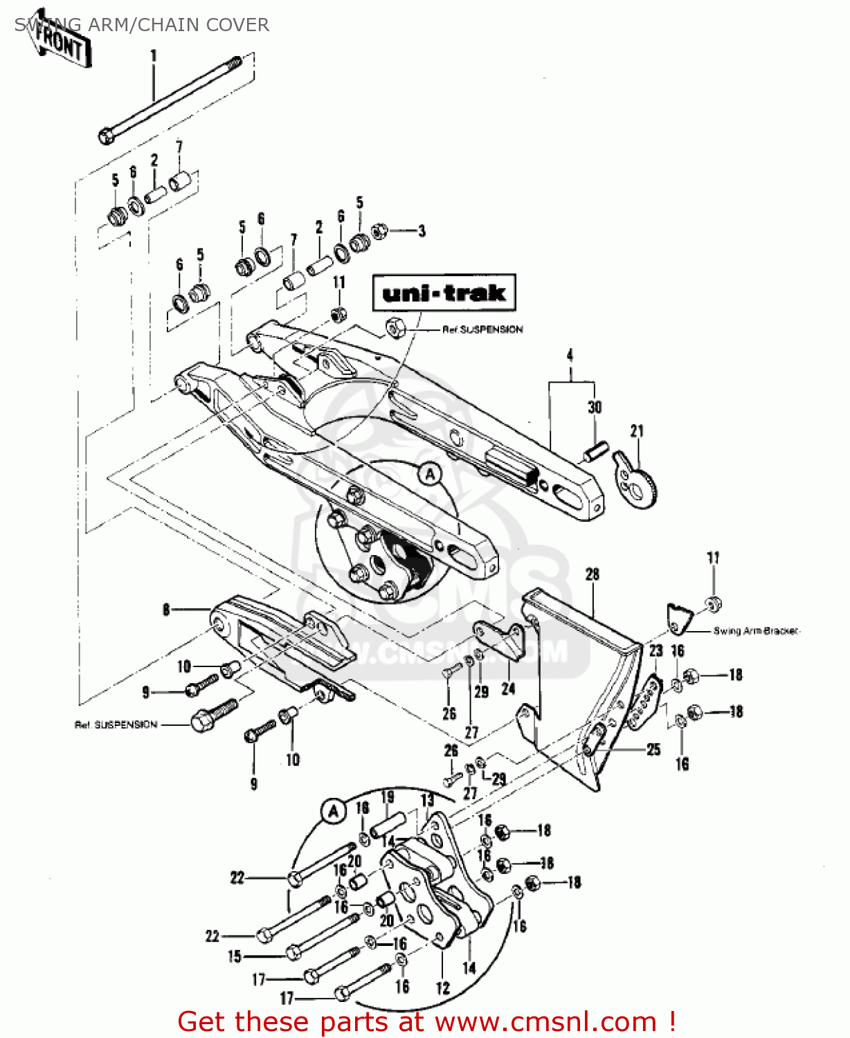SWING ARM for KZ1000B3 KZ1000 LTD 1979 USA CANADA order at CMSNL