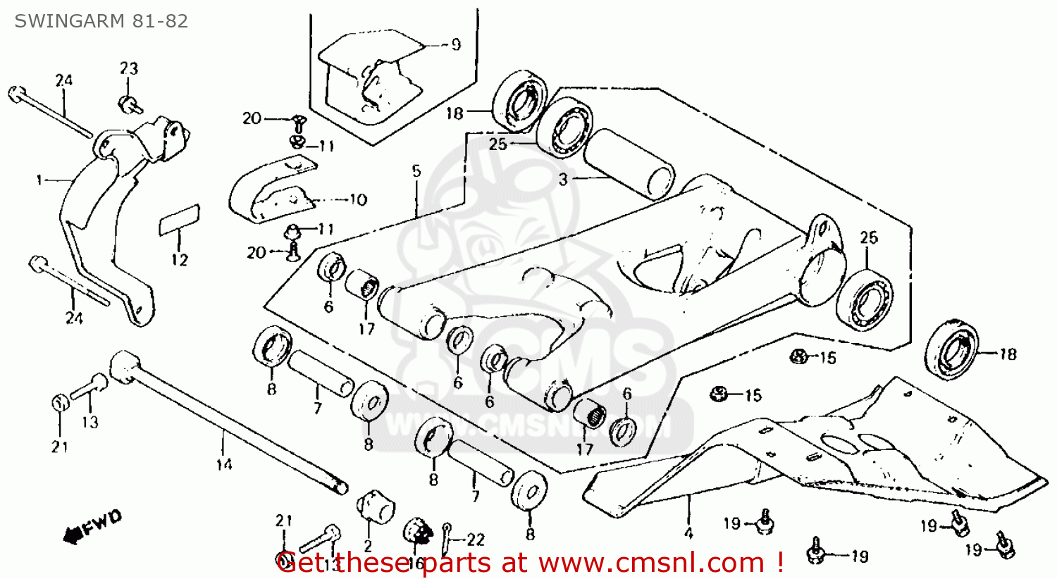 52000961000ZA Swing Arm *r109* Honda buy the 52000961000ZA at CMSNL
