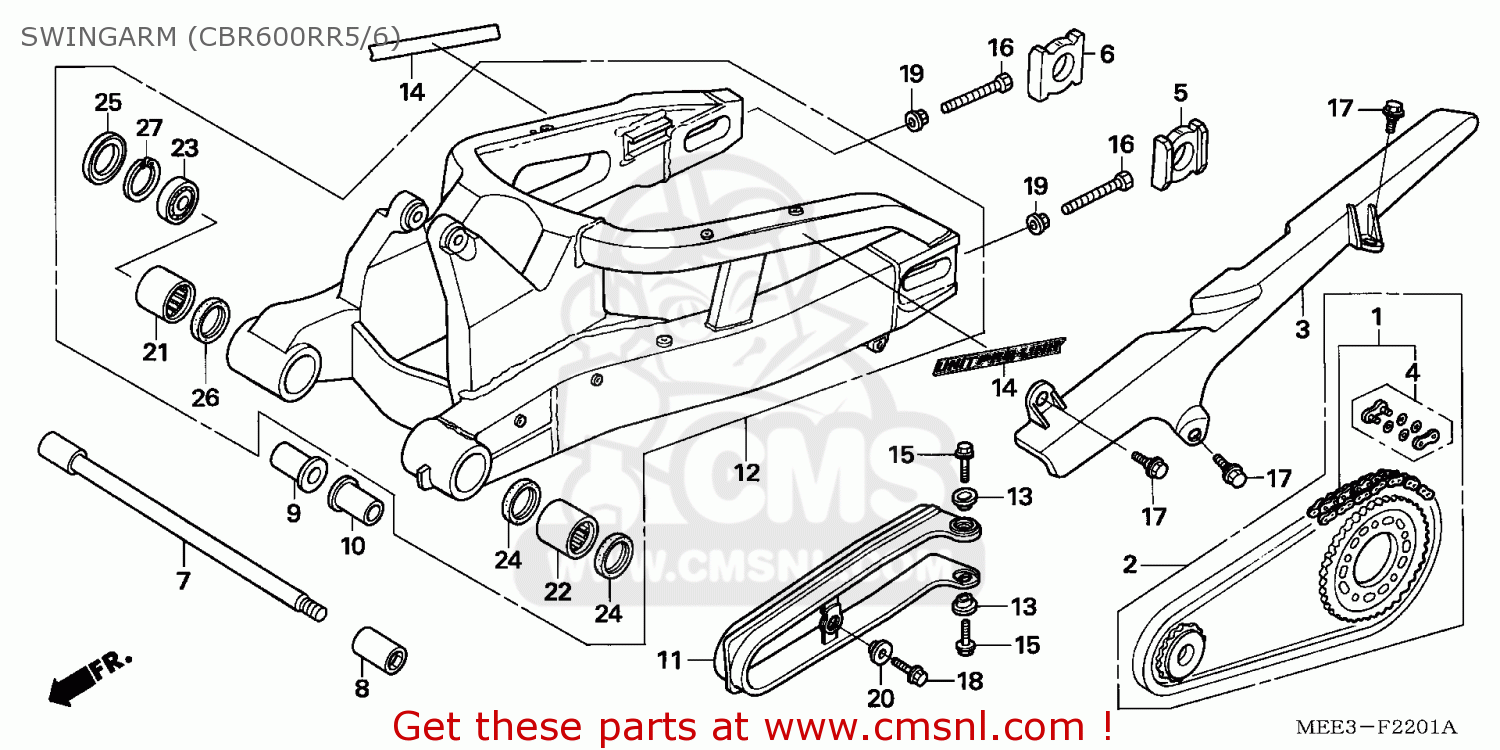 52200MEED00 Swingarm Sub Assy Honda Buy The 52200 MEE D00 At CMSNL