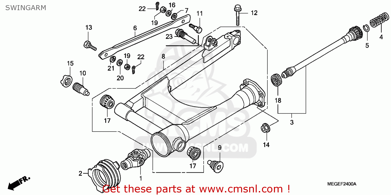 Megh Swingarm Assy Rr Honda Buy The Meg H At Cmsnl