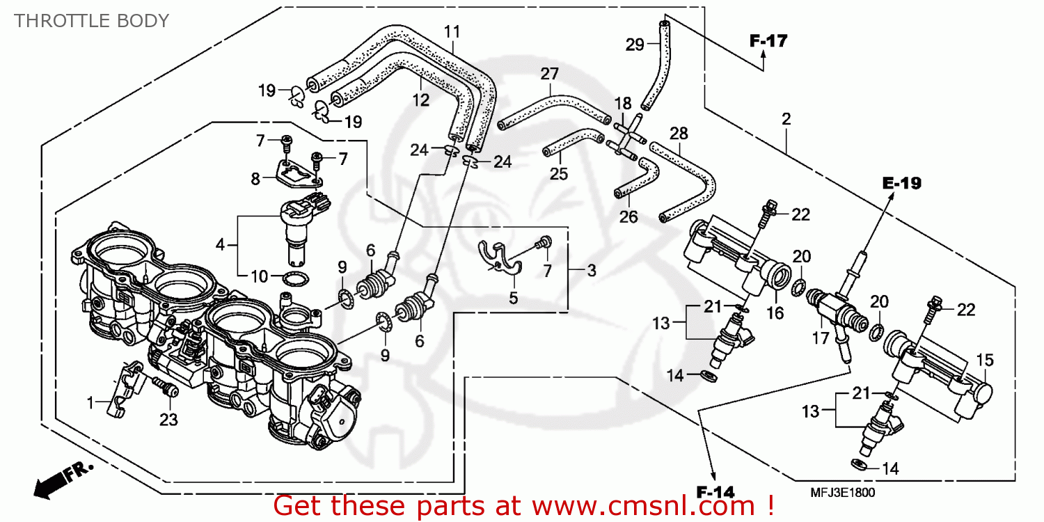 THROTTLEBODY ASSY for CBR600RR 2008 (8) ENGLAND / TYPE 3 SPC order at CMSNL