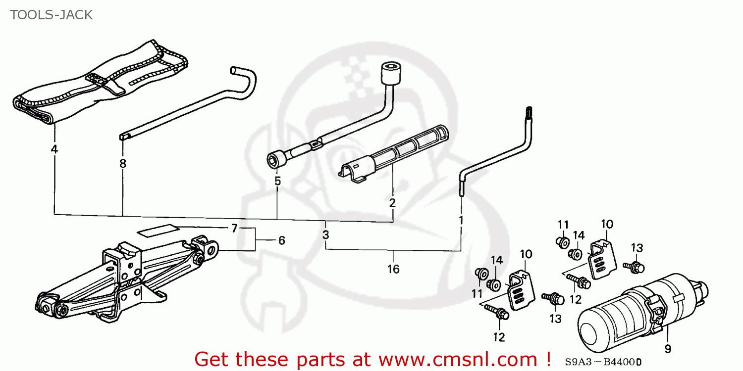 89000S9AA10 Tool Set(sunroof) Honda buy the 89000S9AA10 at CMSNL