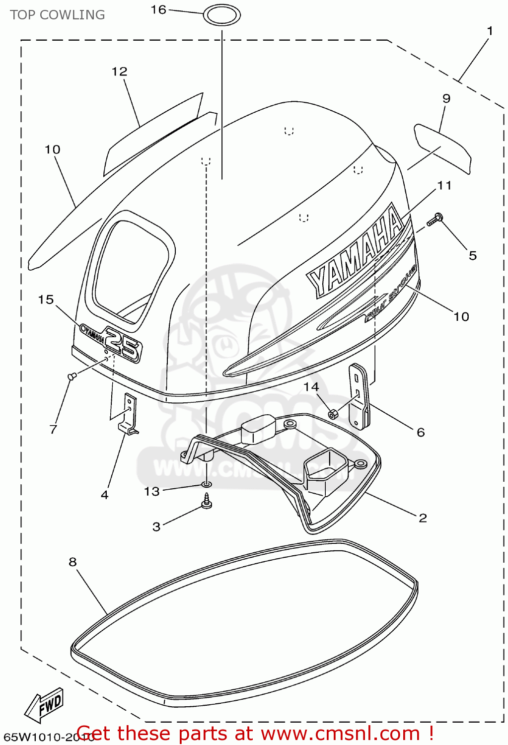 65W4261300: Molding, Air Duct Yamaha - buy the 65W-42613-00 at CMSNL