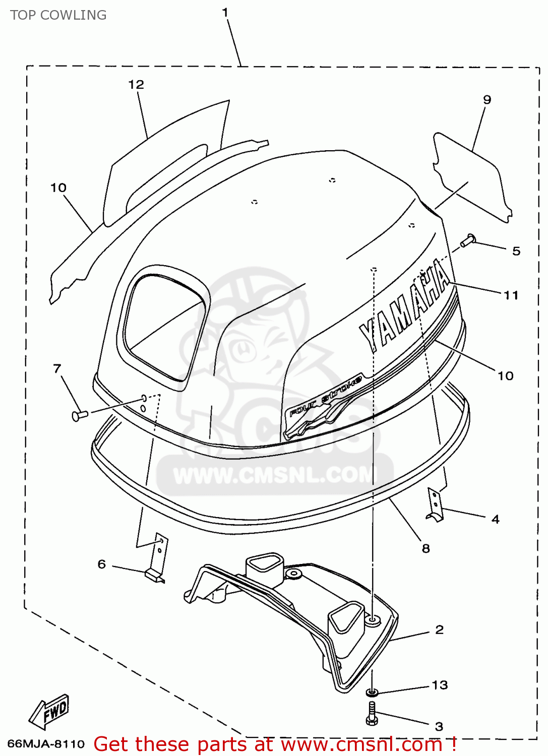 66M4261300: Molding, Air Duct Yamaha - buy the 66M-42613-00-00 at CMSNL