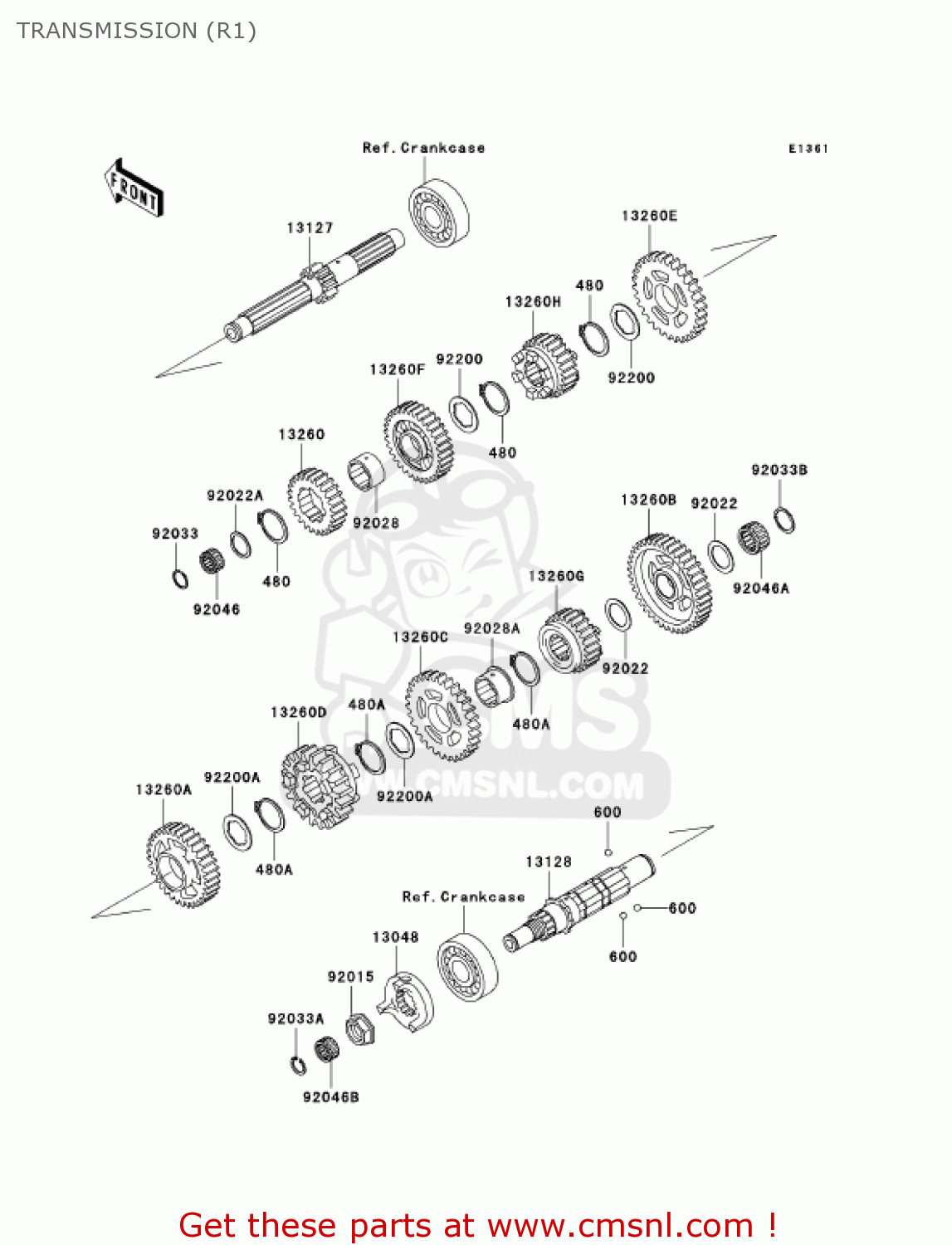 131281263: Shaft-transmission Ou Kawasaki - buy the 13128-1263 at CMSNL