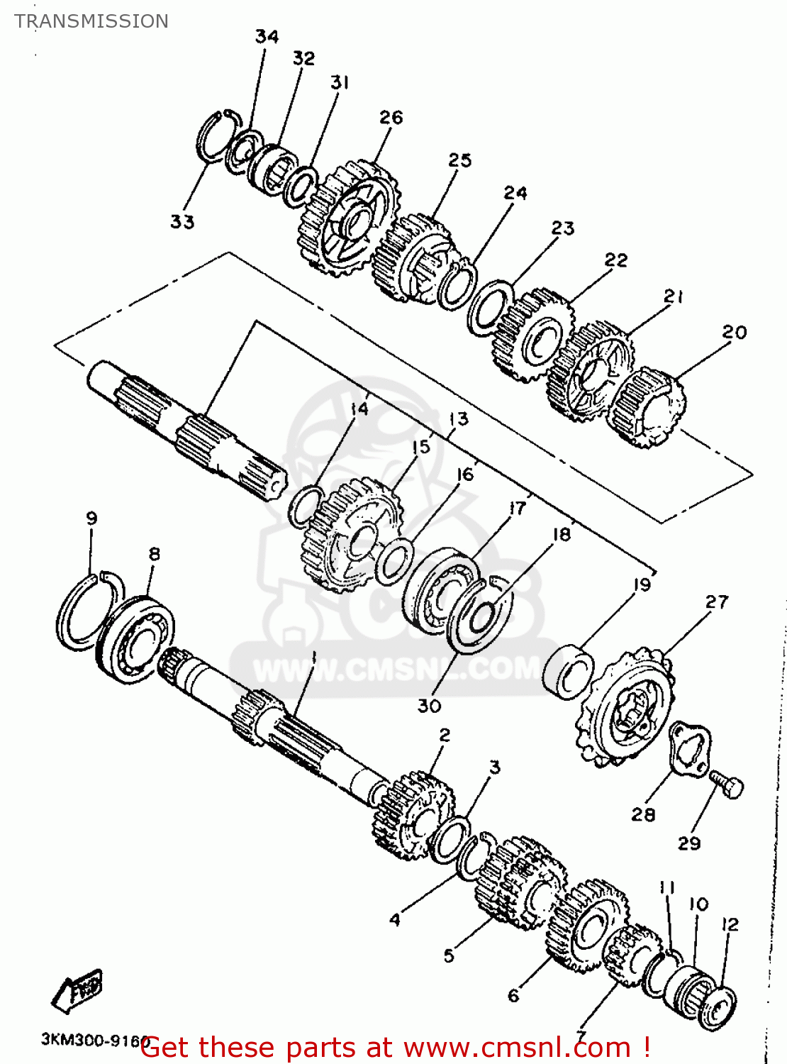 GEAR, 4TH WHEEL for XJ600 1990 3KM3 EUROPE 203KM-300E1 - order at CMSNL