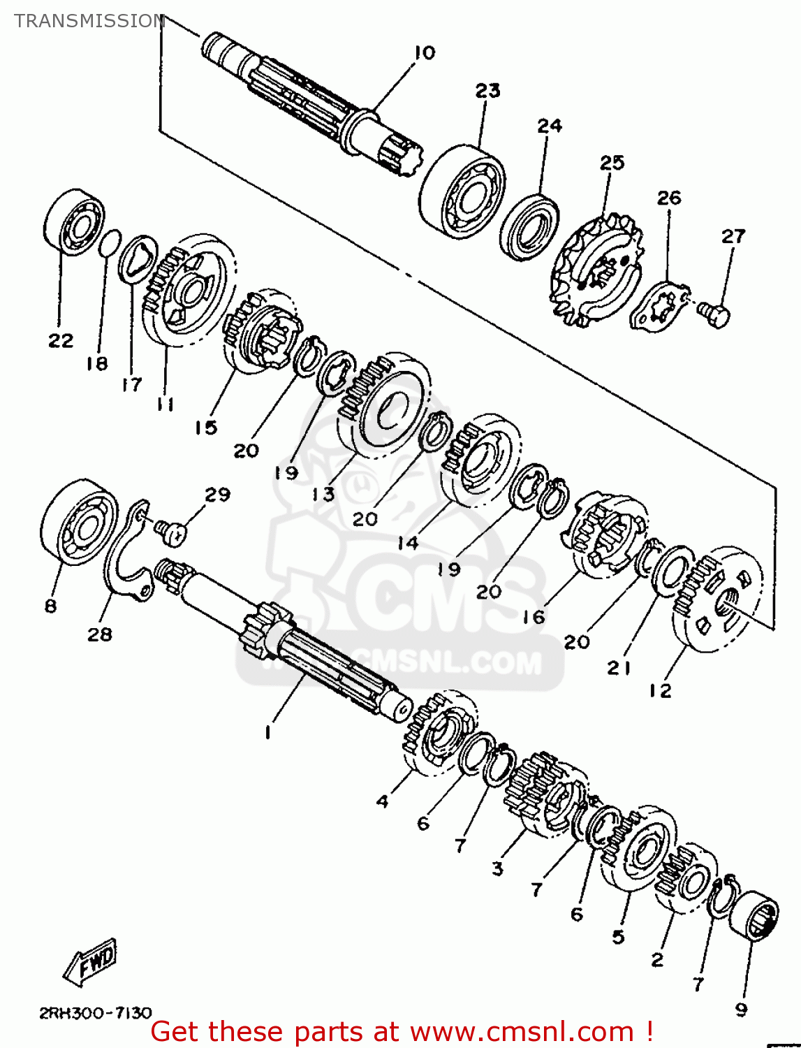 2RH1726100: Gear, 6th Wheel Yamaha - buy the 2RH-17261-00-00 at CMSNL