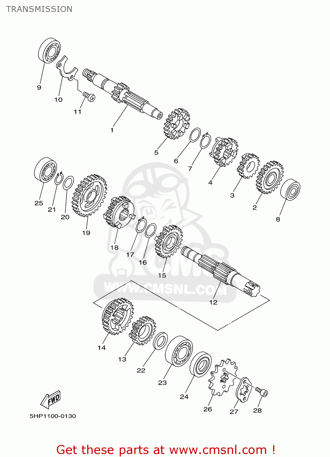 Yamaha AXLE, MAIN 5AP1741100 Yamaha AXLE, MAIN 5AP1741100