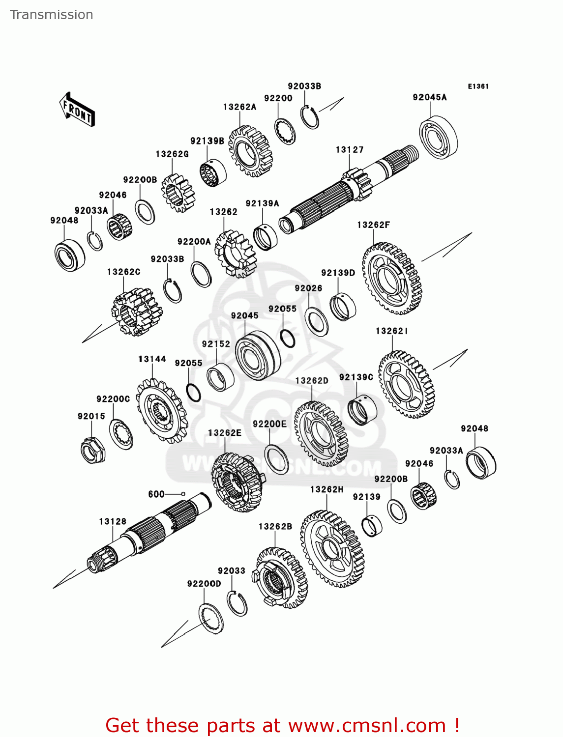 131270647: Shaft-transmission In Kawasaki - buy the 13127-0647 at CMSNL