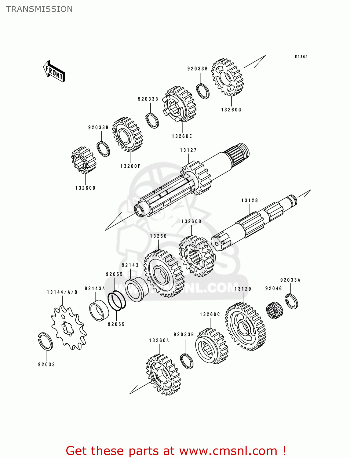 Gear,input 4th,22t For Kx250-k2 1995 Europe As - Order At Cmsnl