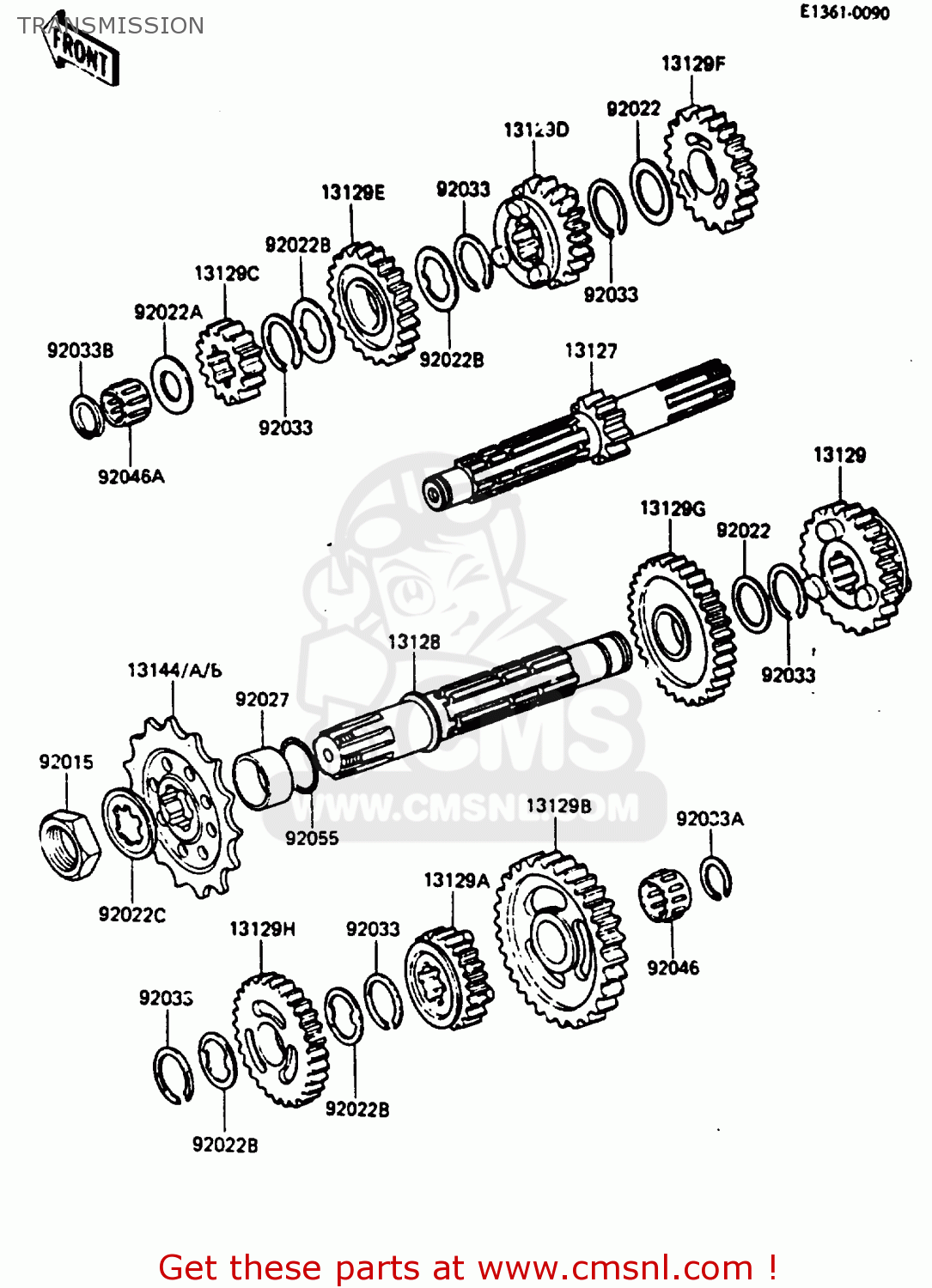 SHAFT-TRANSMISSION IN for KX500-B1 1985 EUROPE UK AL - order at CMSNL