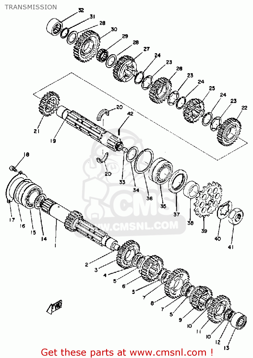 4091725100: Gear,5th Wheel Yamaha - buy the 409-17251-00-00 at CMSNL