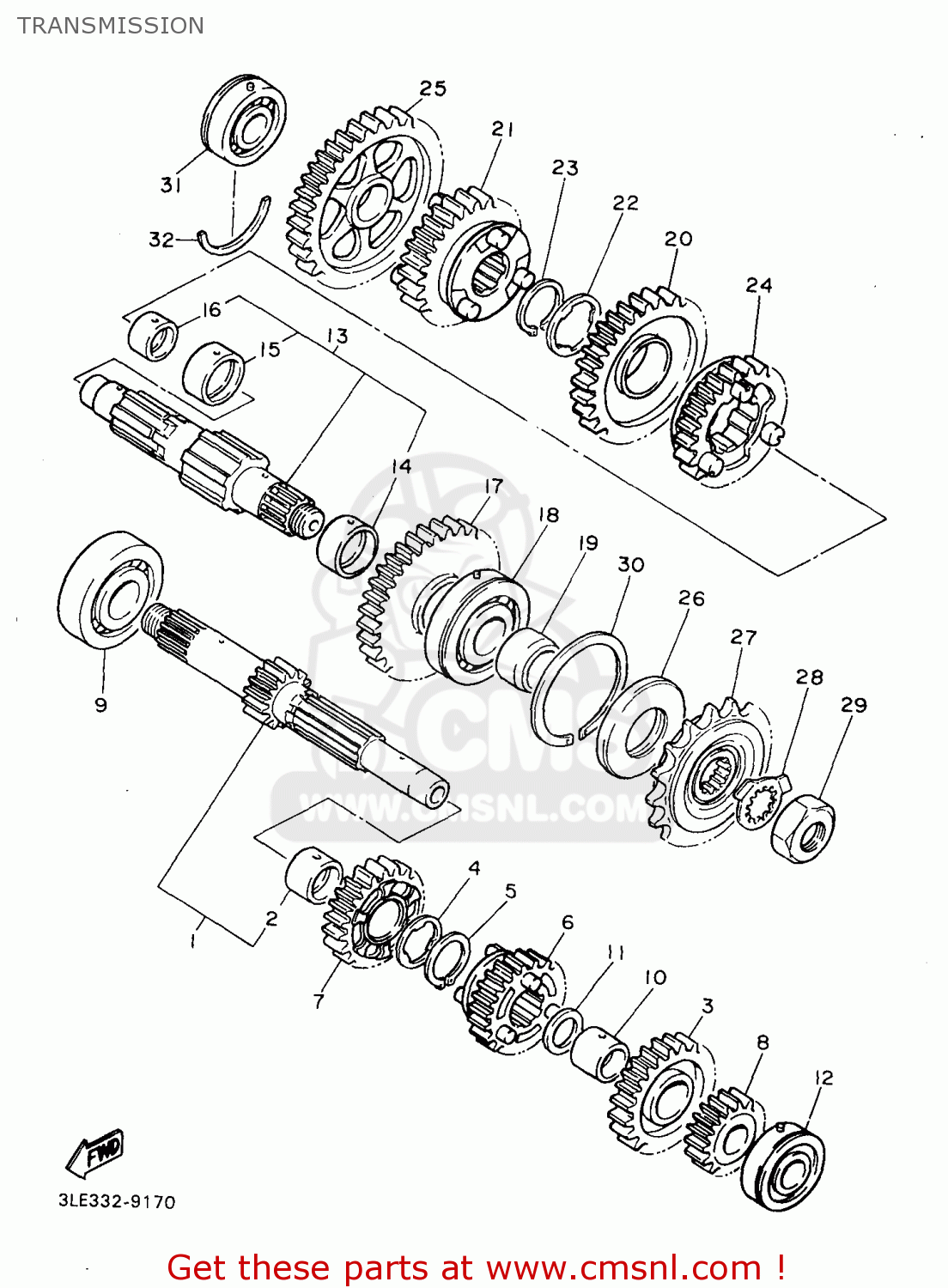 4SVW174200: Drive Axle Assy Yamaha - buy the 4SV-W1742-00 at CMSNL