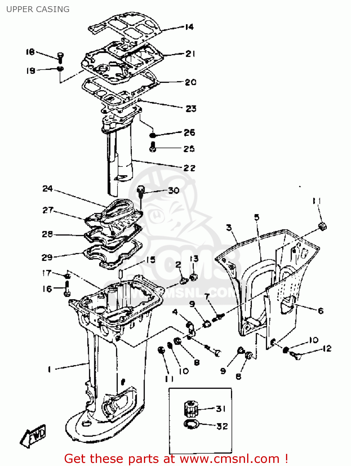 6A04511101EK Casing, Upper Yamaha buy the 6A04511101EK at CMSNL