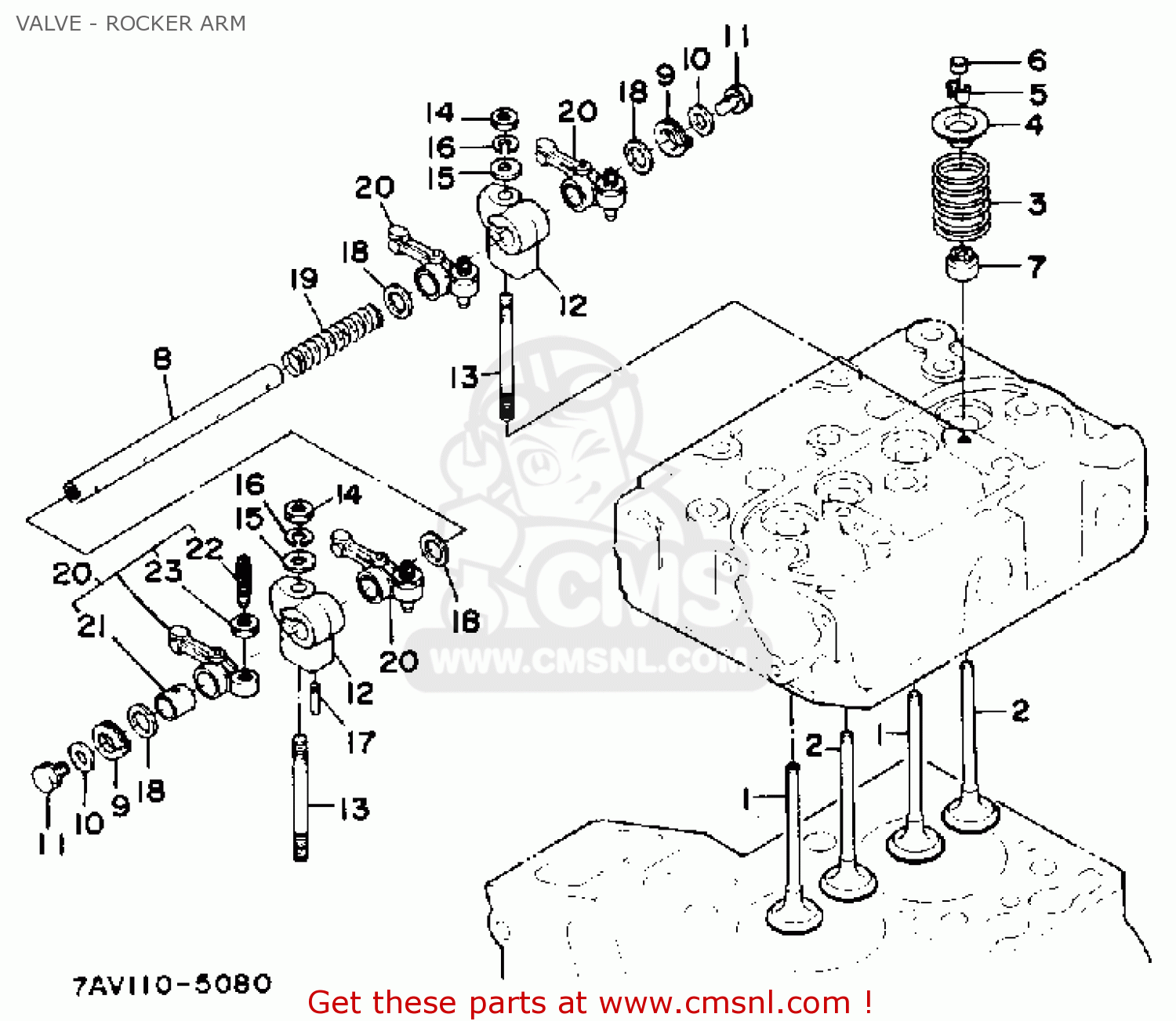 YF1460113120 Valve, Exhaust Yamaha buy the YF1460113120 at CMSNL