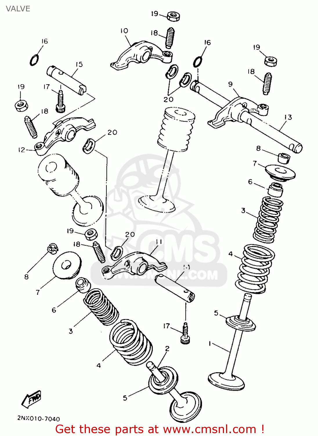2NX1216100 Arm, Valve Rocker 2 Yamaha buy the 2NX1216100 at CMSNL