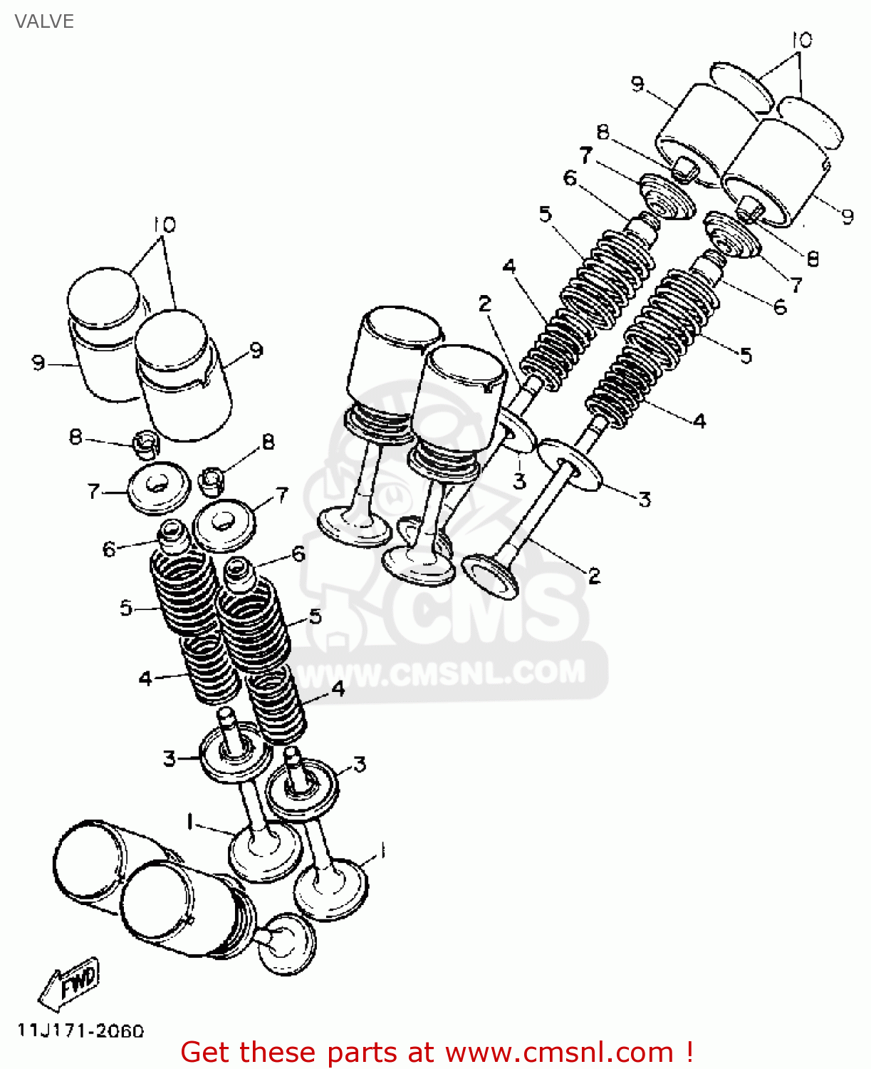 11H1211100 Valve, Intake Yamaha buy the 11H121110000 at CMSNL