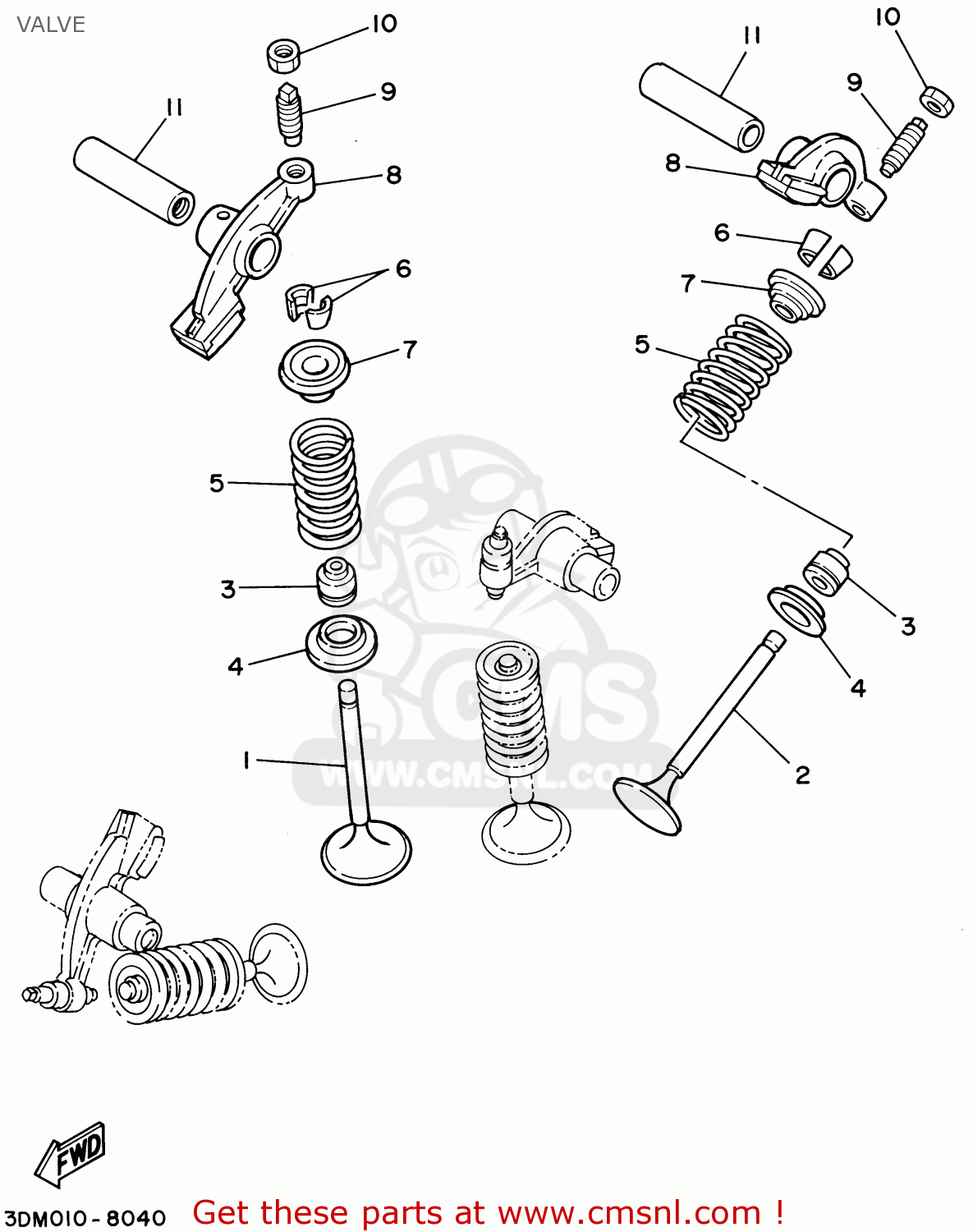 5KR1211100: Valve, Intake Yamaha - buy the 5KR-12111-00 at CMSNL