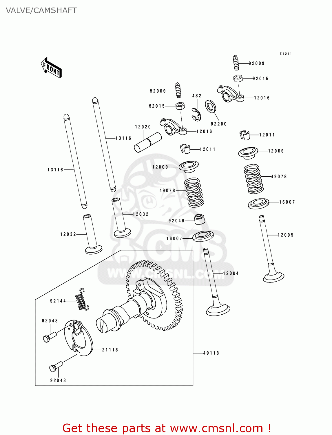 120042084: Valve-intake Kawasaki - buy the 12004-2084 at CMSNL