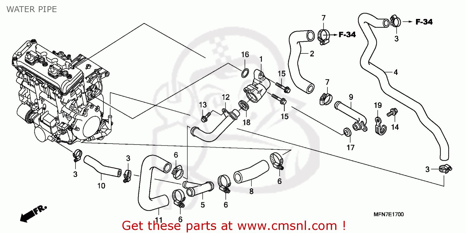 19506MFND00 Hose,bypass Honda buy the 19506MFND00 at CMSNL
