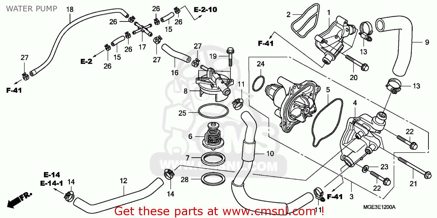 OEM Honda 19503-5AA-A10 - Pipe Complete, Water