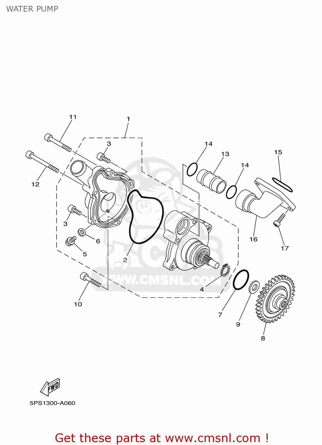 5PS1242000: Water Pump Assy Yamaha - buy the 5PS-12420-00 at CMSNL