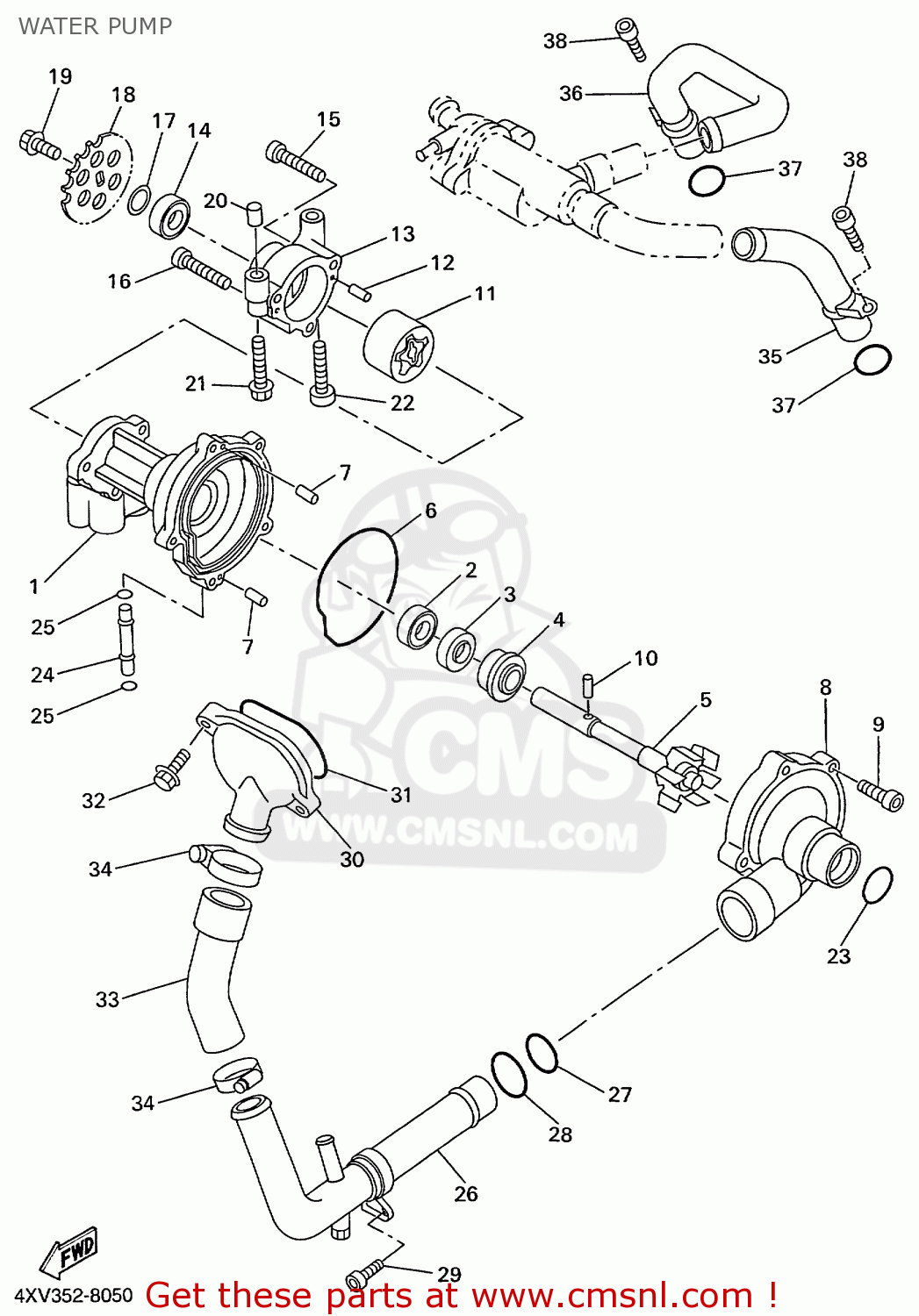 4XV1242100 Housing, Water Pump Yamaha buy the 4XV1242100 at CMSNL