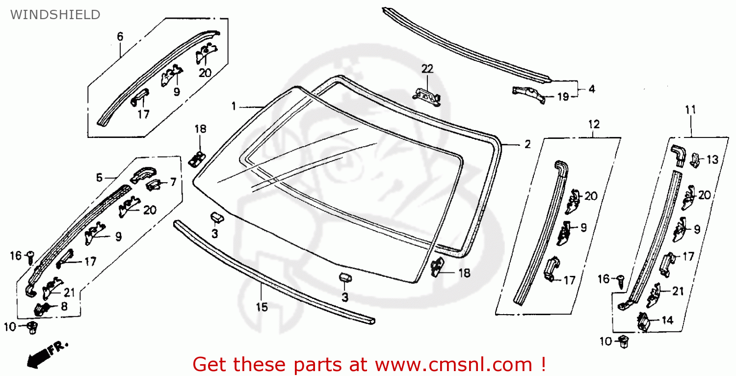 73162SM2A02: Mldg.assy.,l.fr.w Honda - buy the 73162-SM2-A02 at CMSNL