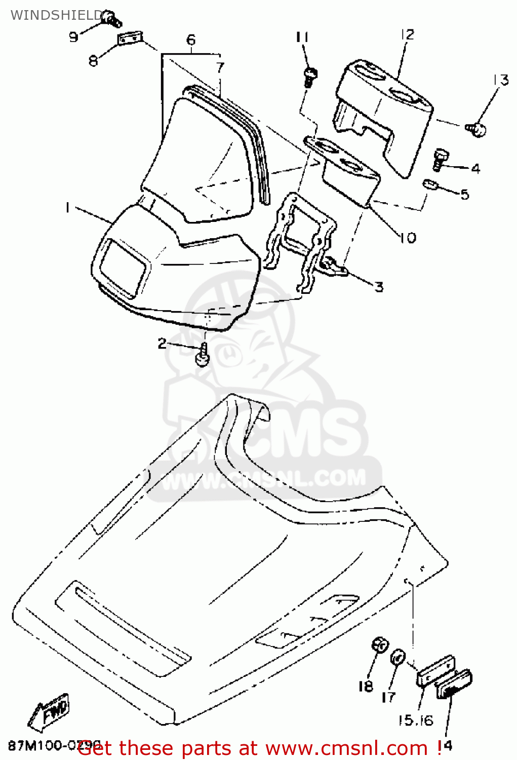 87F7721000 Windshield Comp. Yamaha buy the 87F7721000 at CMSNL