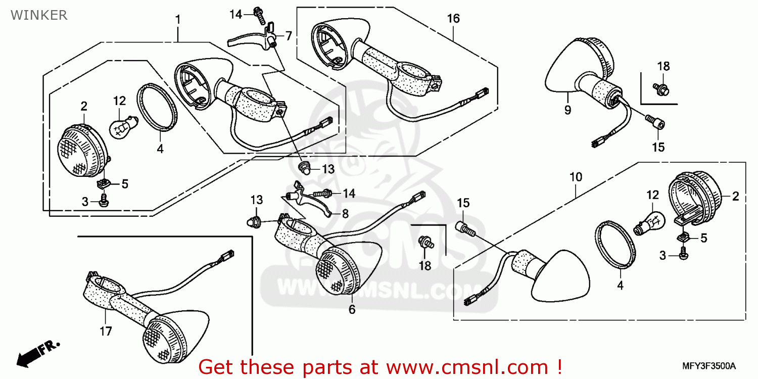 Honda WINKER ASSY R FR 33400MFYU11 Honda WINKER ASSY R FR 33400MFYU11