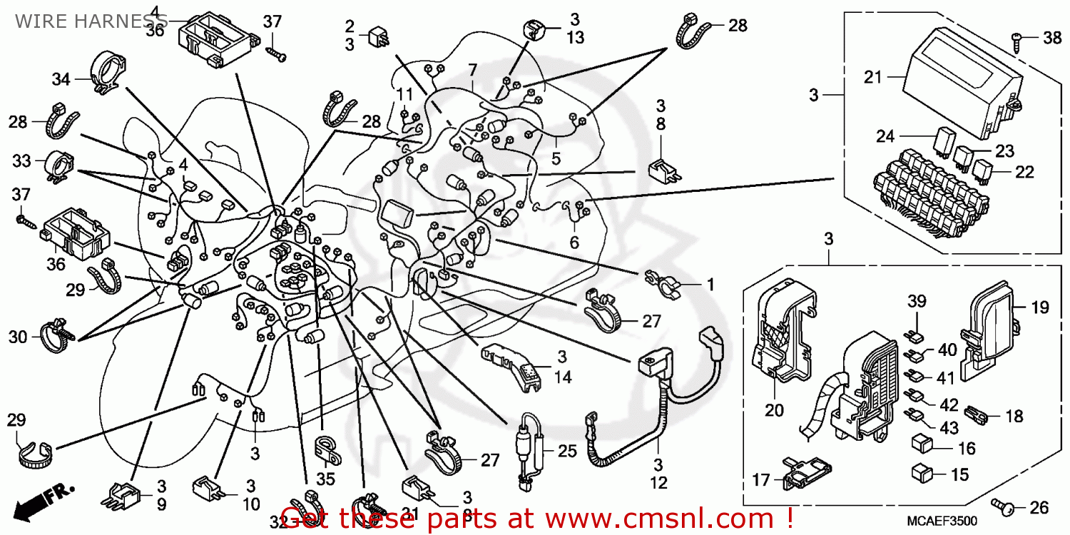 Honda SUB HARNESS,FAIR 32105MCAB60 Honda SUB HARNESS,FAIR 32105MCAB60