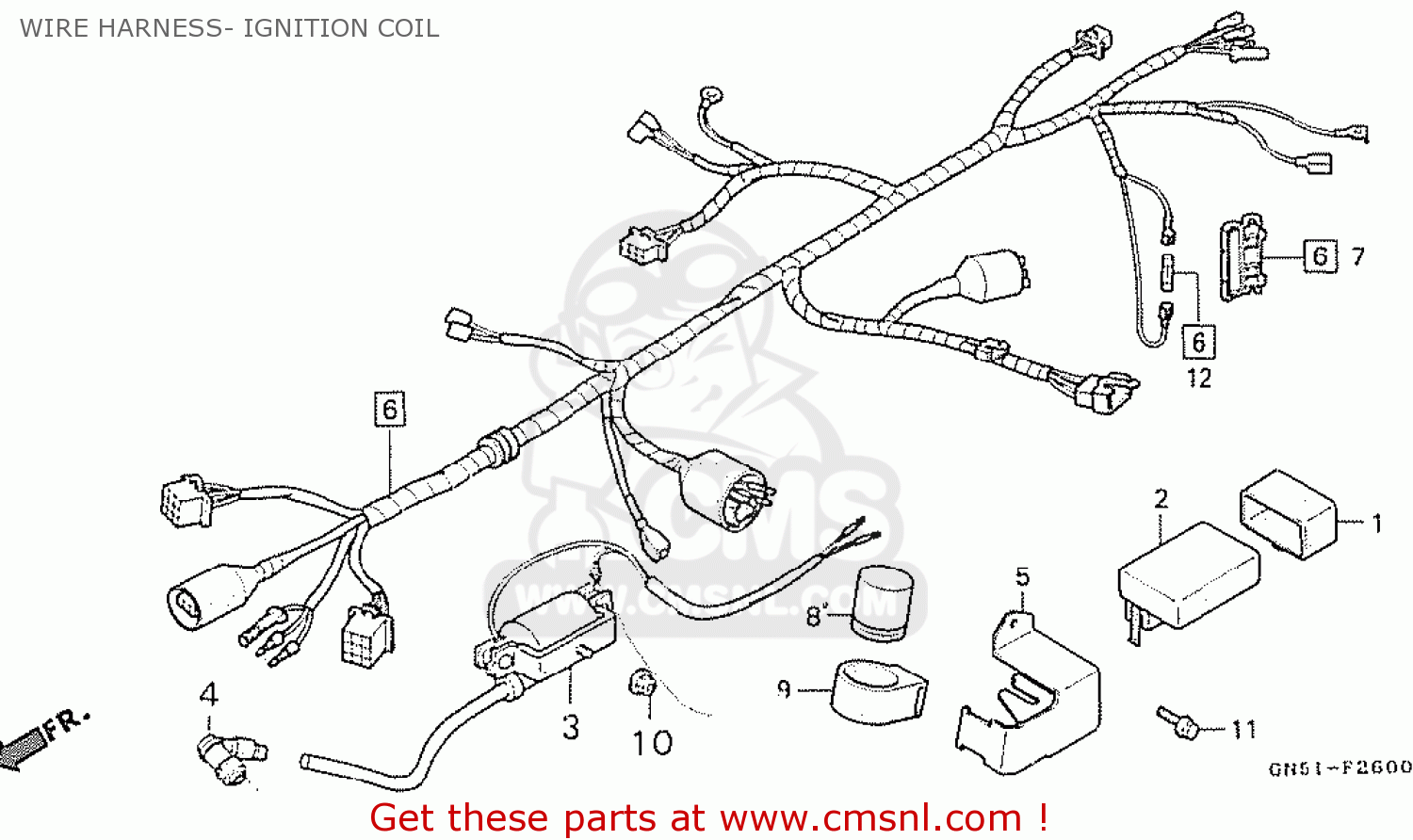 32100GN5840: Harness,wire Honda - buy the 32100-GN5-840 at CMSNL
