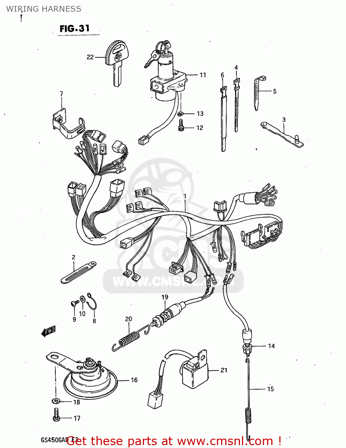 3661044510: Harness,wiring Suzuki - buy the 36610-44510 at CMSNL