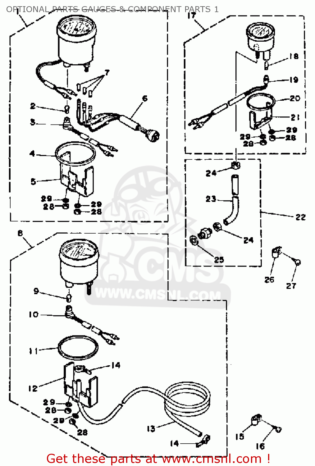 Gouges Parts Yamaha 150 175 200 ETJ 1986 OPTIONAL PARTS GAUGES & COMPONENT PARTS 1 ...