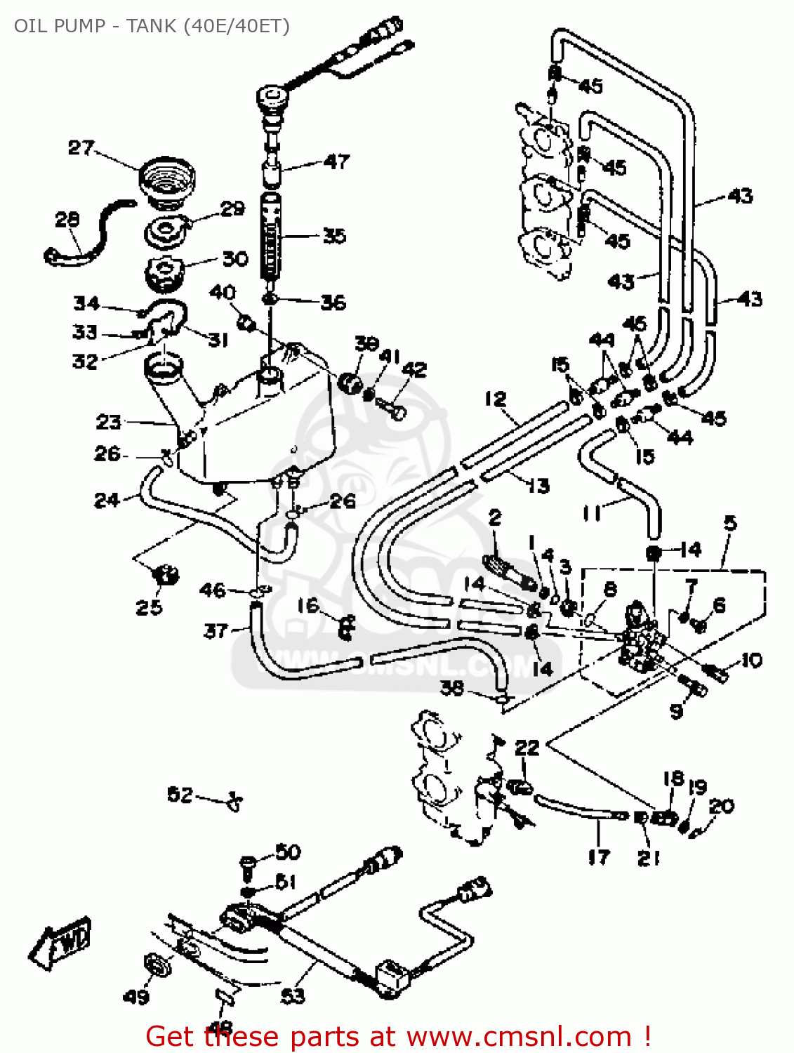 Yamaha 40F/EF/ETF 1989 OIL PUMP - TANK (40E/40ET) - buy original OIL ...