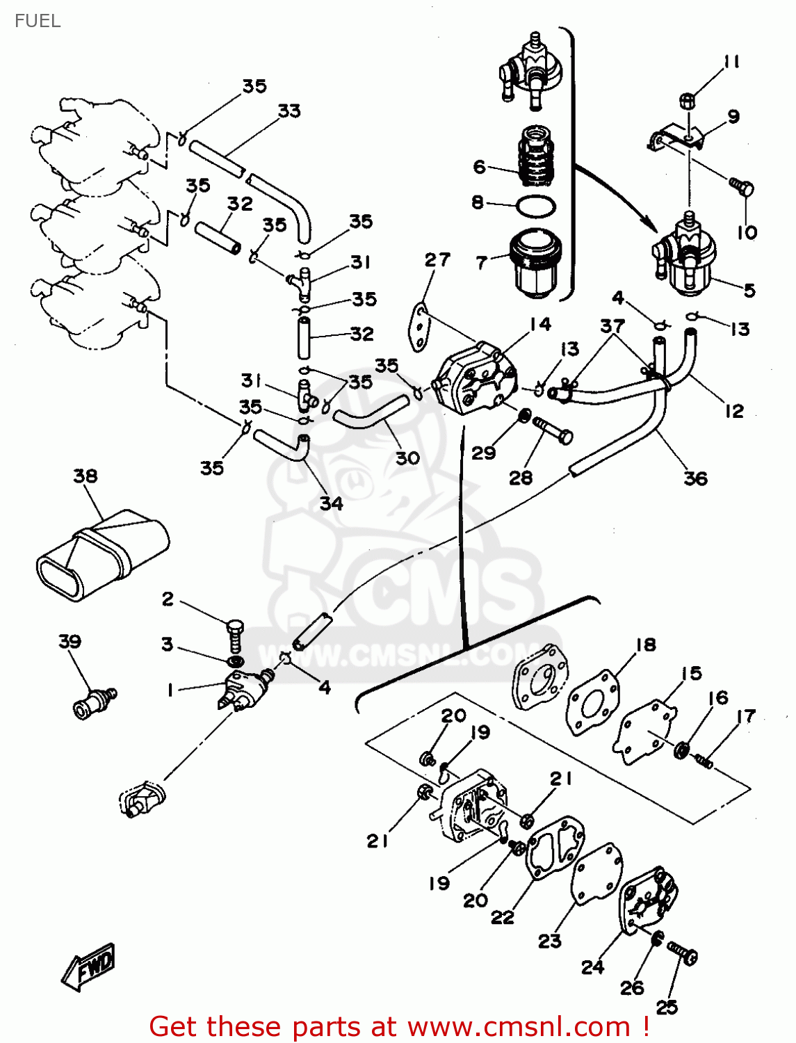 Yamaha 40MHS (6H4)/40ERS (6H4)/40PRS (6H4)/40TRS (6H4) 1994 FUEL - buy ...