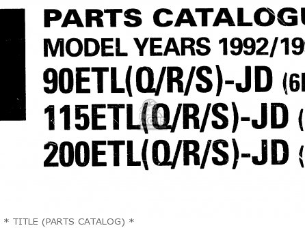 Yamaha 40S/50EL-90/115/200ETL(Q/R/S) JET DRIVE 1992-1994 parts lists ...