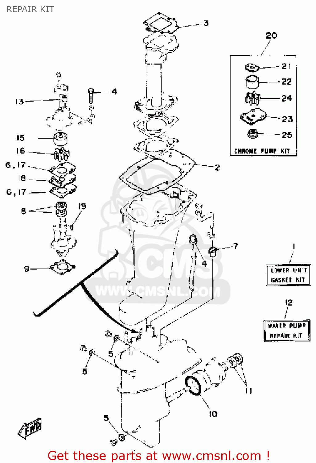 Yamaha 9.9D/15D 1990/1991 REPAIR KIT - buy original REPAIR KIT spares ...