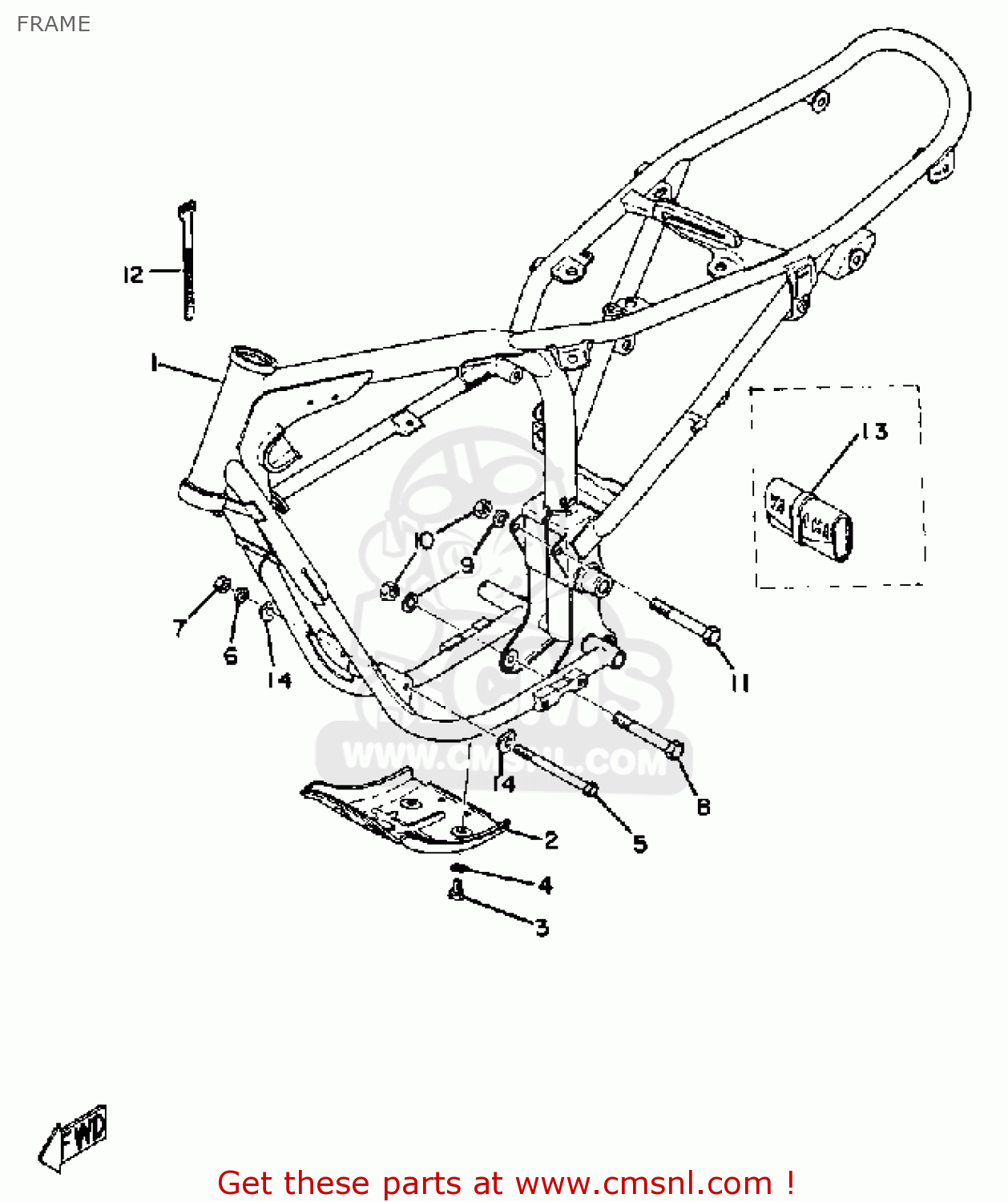 Yamaha ATMX 1972 1973 USA FRAME - buy original FRAME spares online