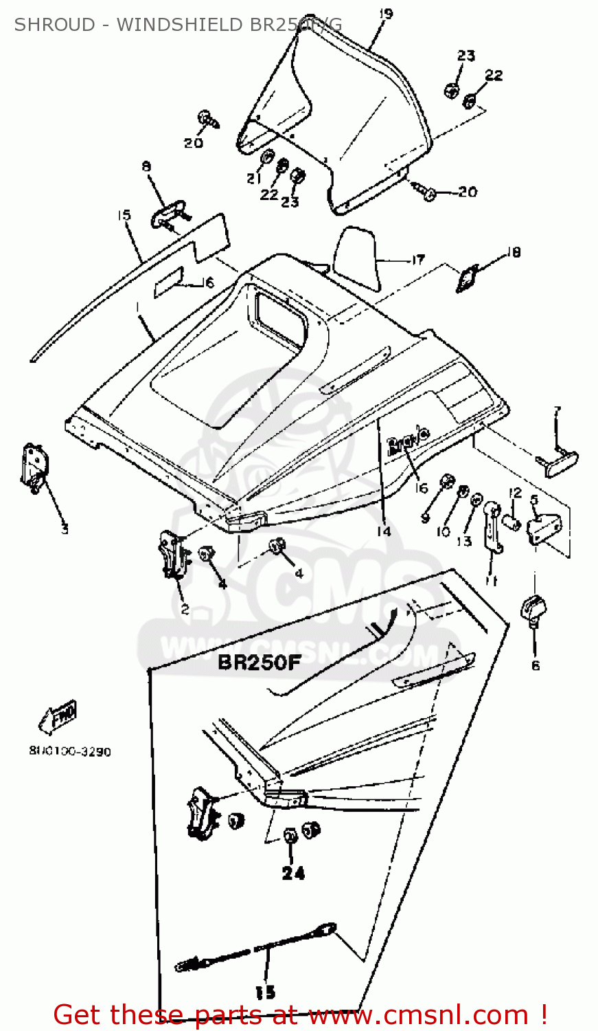 Yamaha Br250g Bravo 1982 1983 Shroud - Windshield Br250f G - Buy 