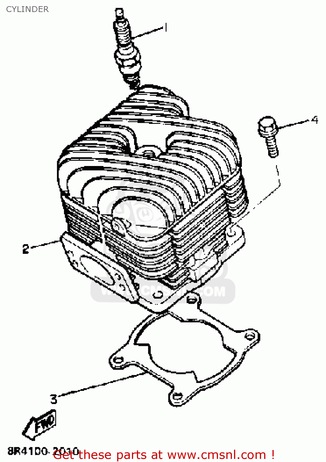 Yamaha BRAVO BR250H 1984 CYLINDER buy original CYLINDER spares online