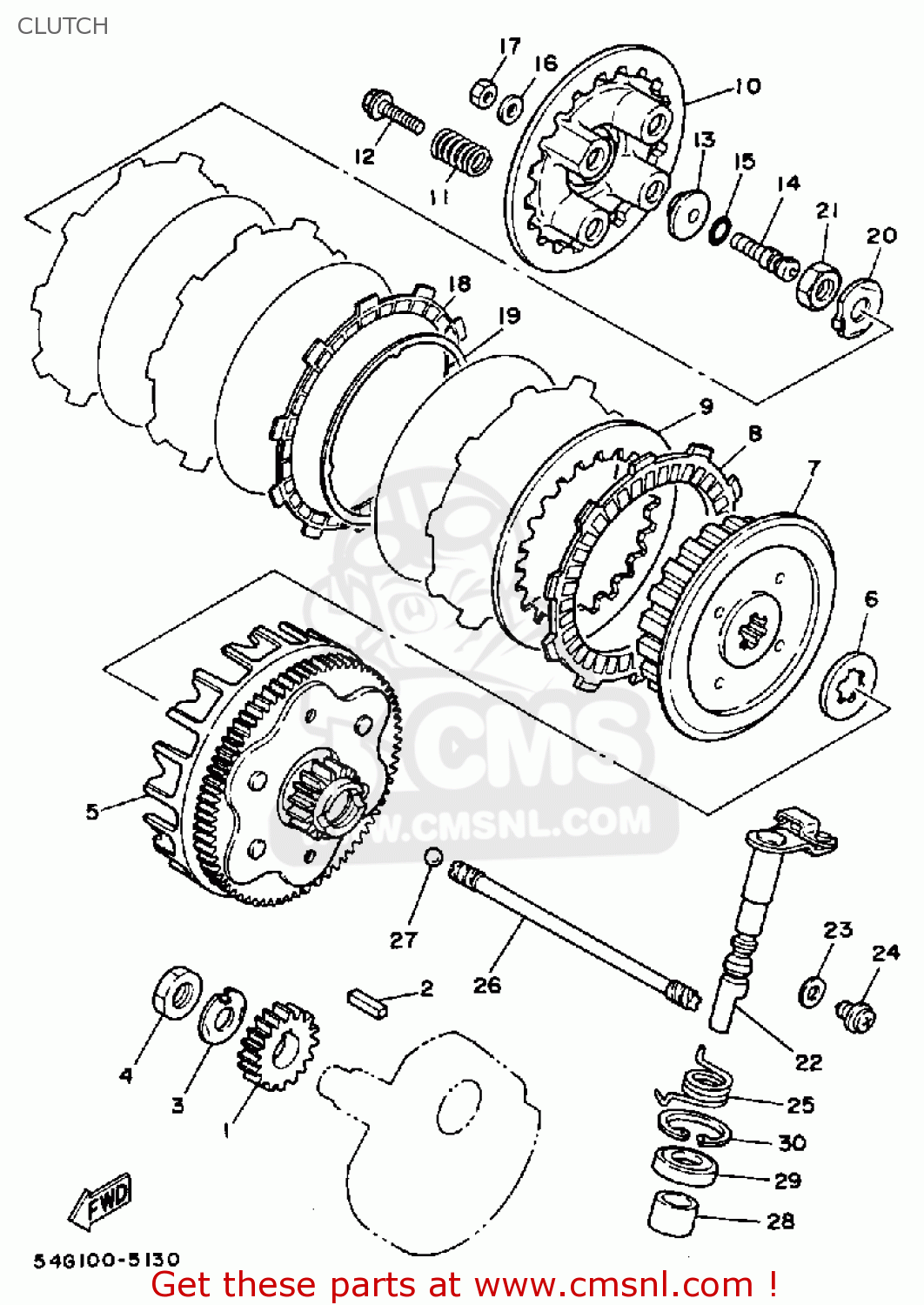 Yamaha BW200 BIG WHEEL 1986 (G) USA CLUTCH - buy original CLUTCH spares ...