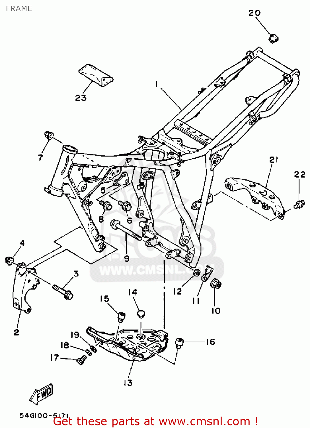 Yamaha BW200E BIG WHEEL 1986 (G) USA FRAME - buy original FRAME spares ...