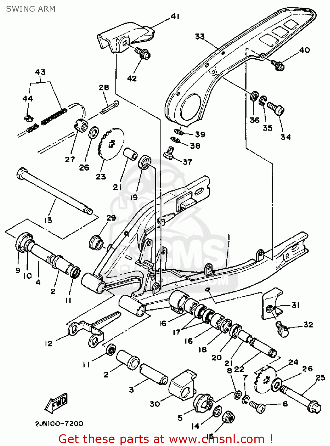 Yamaha BW350 BIG WHEEL 1988 (J) USA SWING ARM - buy original SWING ARM ...