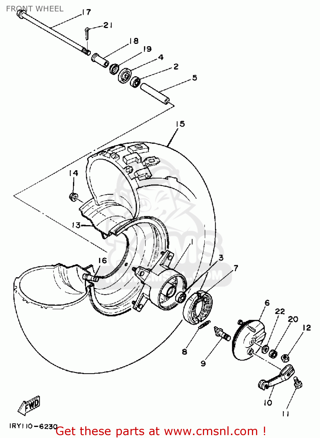 Yamaha BW80 BIG WHEEL 1986 (G) USA FRONT WHEEL buy original FRONT