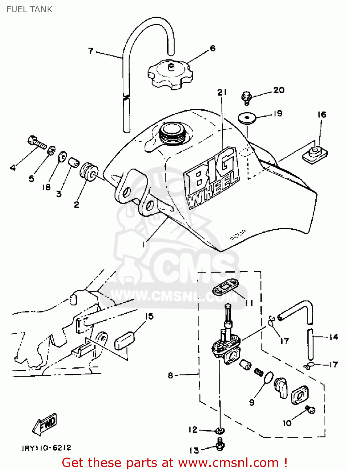 Yamaha BW80 BIG WHEEL 1988 (J) USA FUEL TANK - buy original FUEL TANK ...