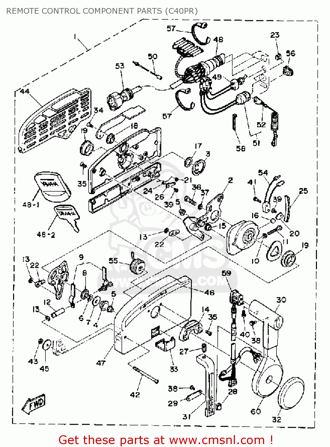 Yamaha C40/MHQ/ERQ/PRQ 1992 REMOTE CONTROL COMPONENT PARTS (C40PR ...